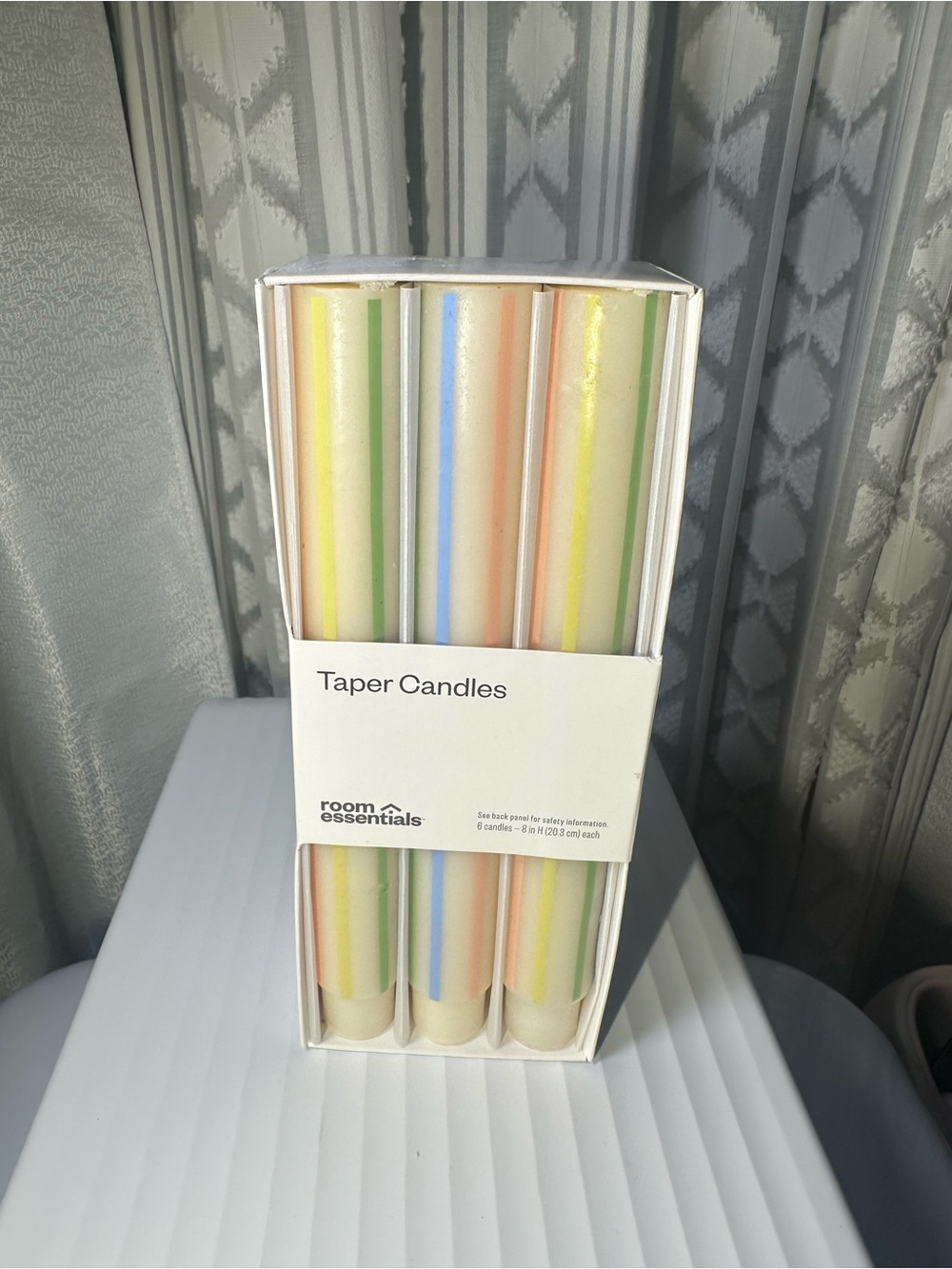 Room Essentials Pastel Taper Candle Set – Yellow, Green, Blue, Pink, Cream
